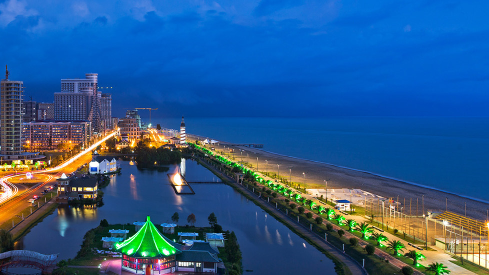 Batumi Boulevard with its dancing fountains, monuments etc.